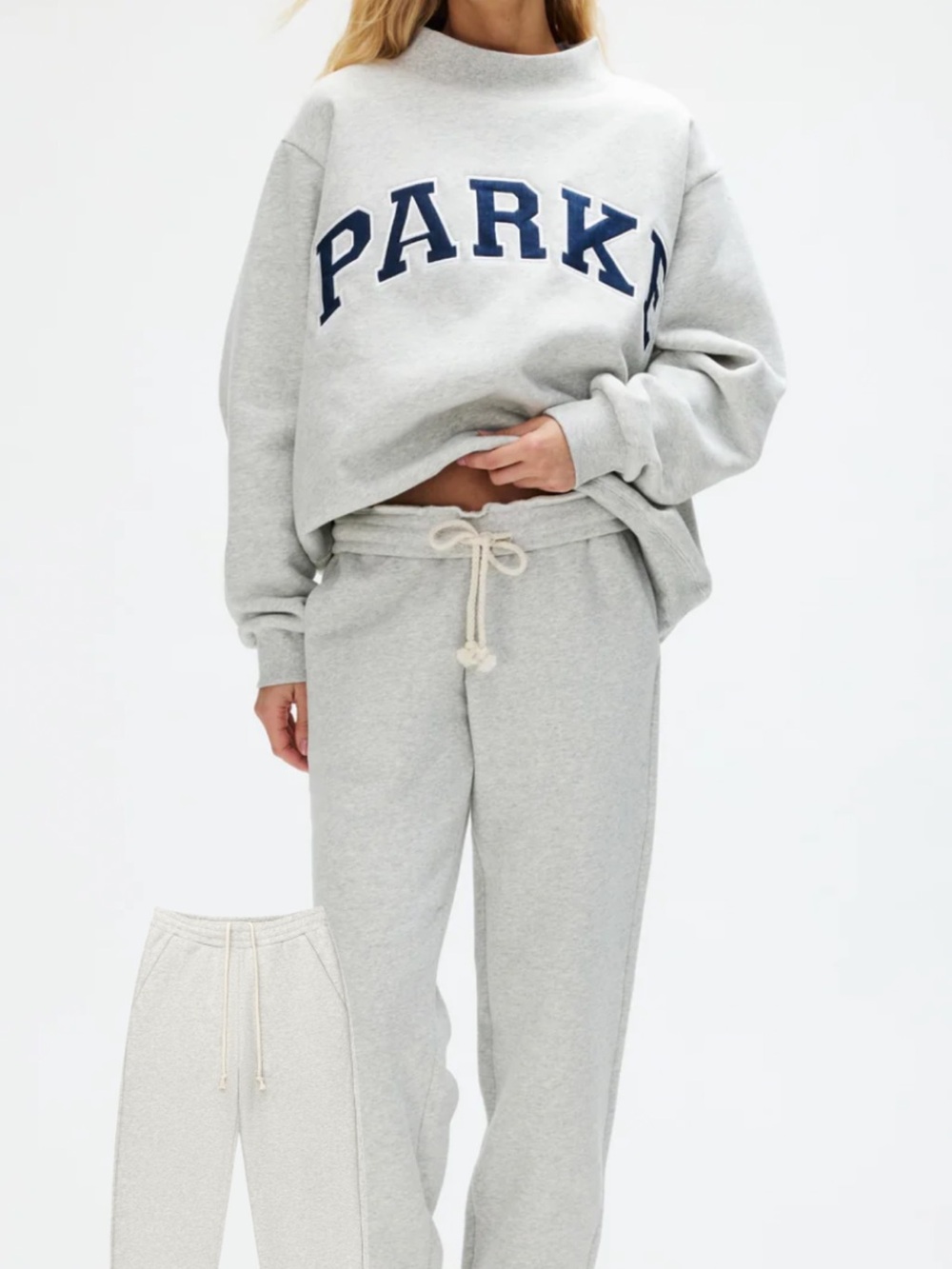 Parke Light Gray Drawstring Unisex Sweatpants